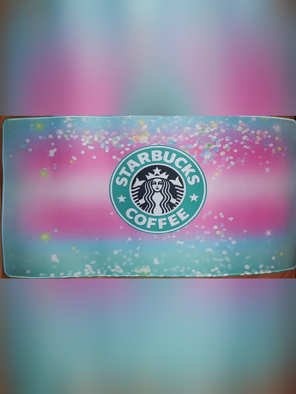New! Starbucks Desk/ Gaming Mat. High Quality. Rubber Backing Skid Proof 12"X24"